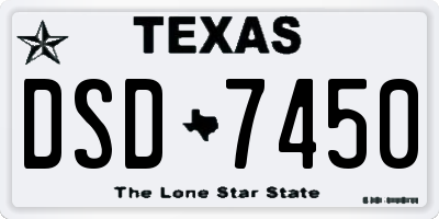 TX license plate DSD7450