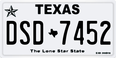 TX license plate DSD7452