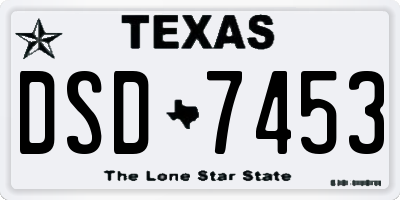 TX license plate DSD7453
