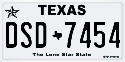TX license plate DSD7454