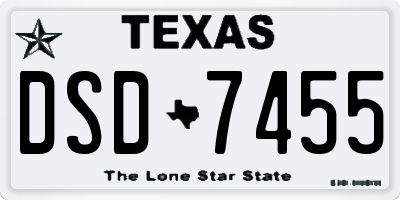 TX license plate DSD7455