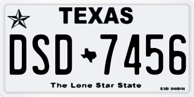 TX license plate DSD7456