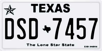 TX license plate DSD7457