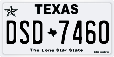 TX license plate DSD7460