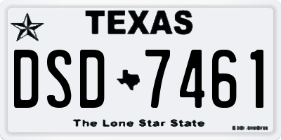 TX license plate DSD7461