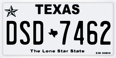 TX license plate DSD7462