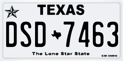 TX license plate DSD7463