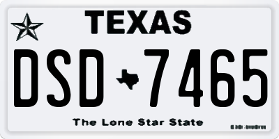 TX license plate DSD7465