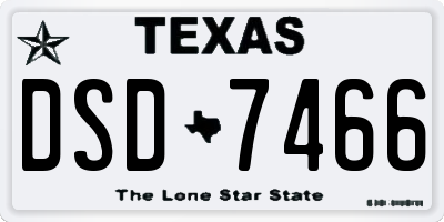 TX license plate DSD7466