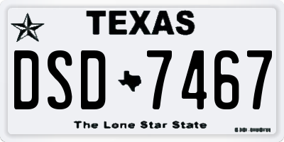 TX license plate DSD7467
