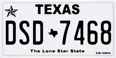 TX license plate DSD7468