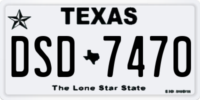 TX license plate DSD7470