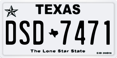 TX license plate DSD7471