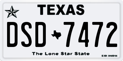 TX license plate DSD7472