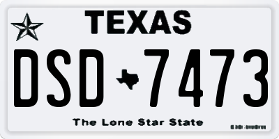 TX license plate DSD7473