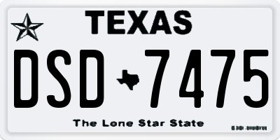 TX license plate DSD7475