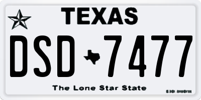 TX license plate DSD7477