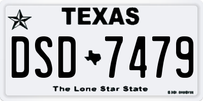 TX license plate DSD7479