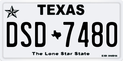 TX license plate DSD7480