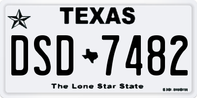 TX license plate DSD7482