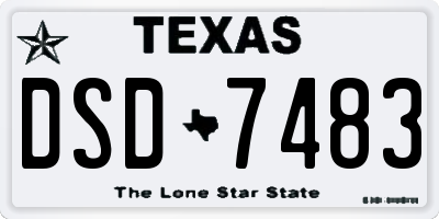 TX license plate DSD7483