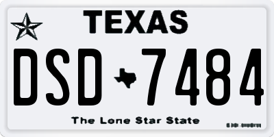 TX license plate DSD7484