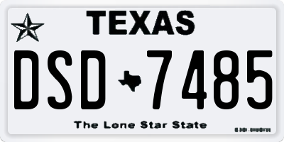 TX license plate DSD7485