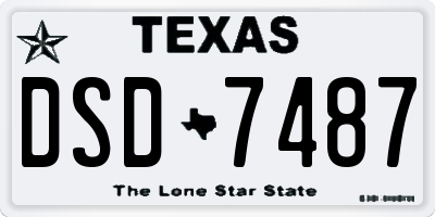 TX license plate DSD7487