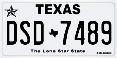 TX license plate DSD7489