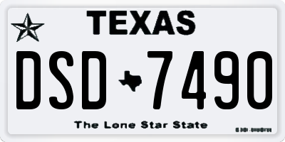 TX license plate DSD7490