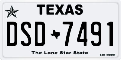 TX license plate DSD7491