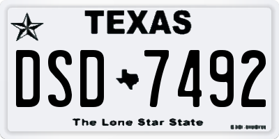 TX license plate DSD7492