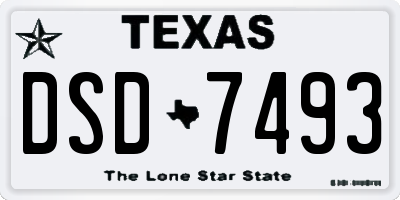 TX license plate DSD7493