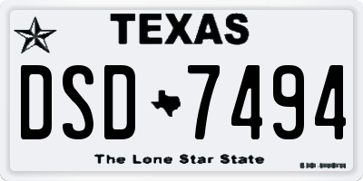 TX license plate DSD7494