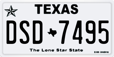TX license plate DSD7495