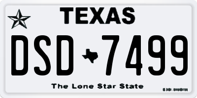 TX license plate DSD7499