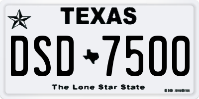 TX license plate DSD7500