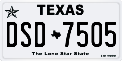 TX license plate DSD7505