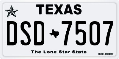 TX license plate DSD7507