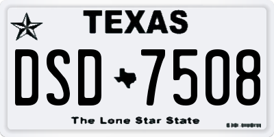 TX license plate DSD7508