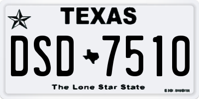 TX license plate DSD7510
