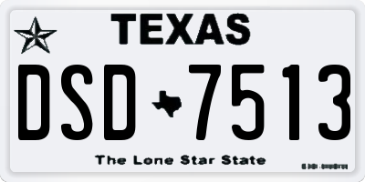 TX license plate DSD7513