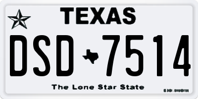 TX license plate DSD7514