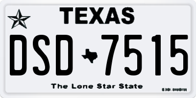 TX license plate DSD7515