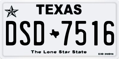 TX license plate DSD7516