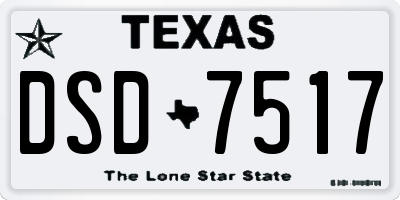 TX license plate DSD7517