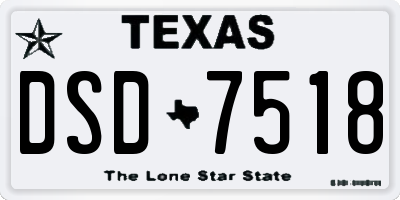 TX license plate DSD7518