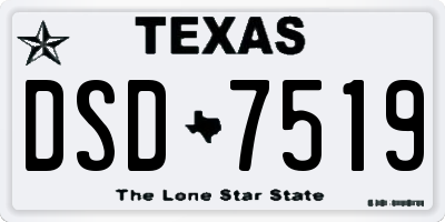 TX license plate DSD7519