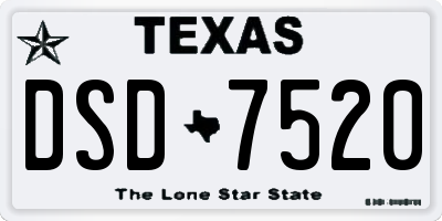 TX license plate DSD7520