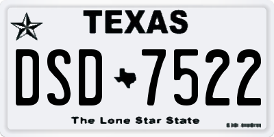 TX license plate DSD7522